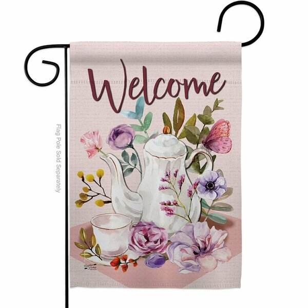 Patio Trasero Garden Afternoon Tea Garden Flag Beverages Coffee 13 x 18.5 in. Dbl-Sided Vertical Garden Flags for PA4072350